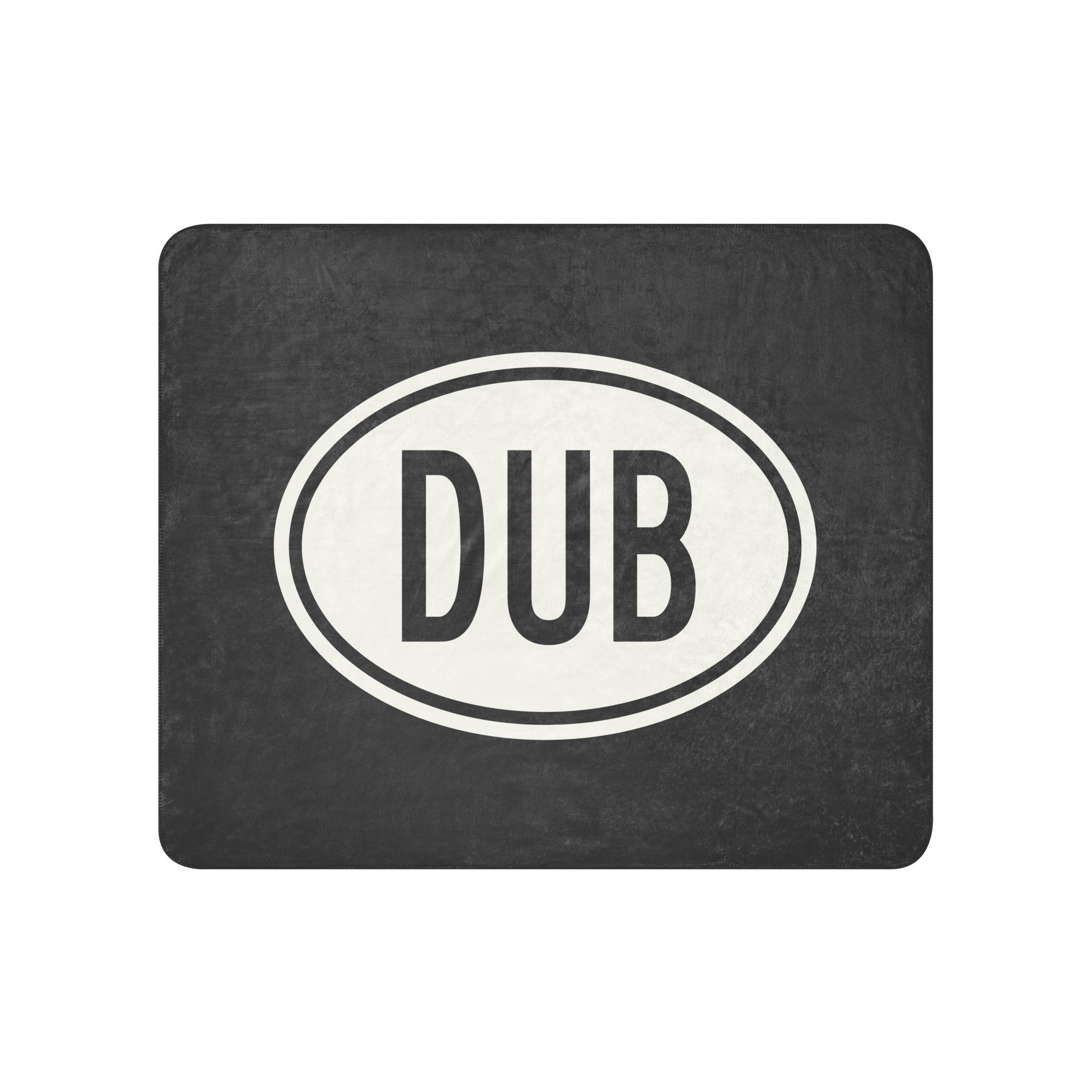 Unique Travel Gift Sherpa Blanket - White Oval • DUB Dublin Souvenir • YHM Designs - Image 01