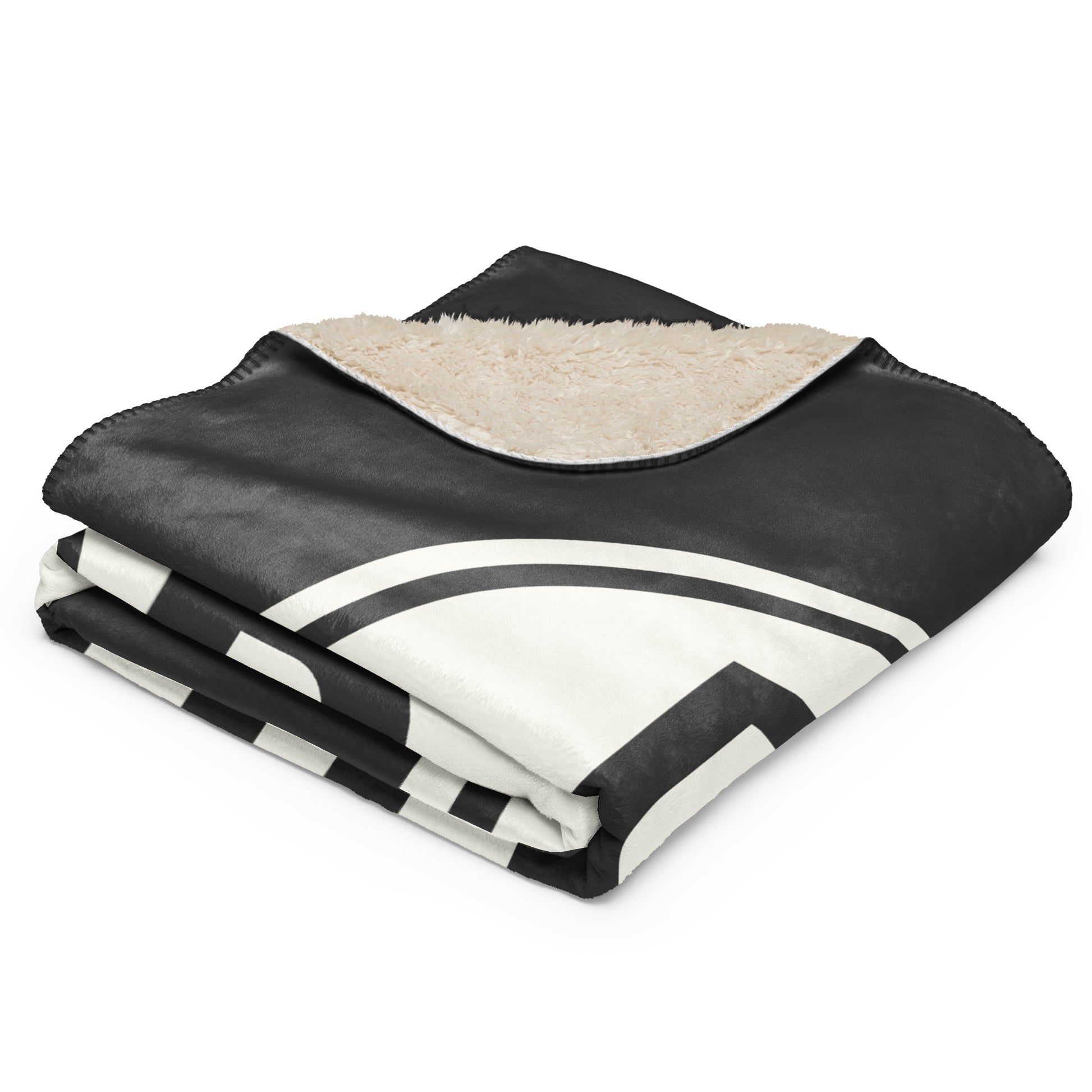 Unique Travel Gift Sherpa Blanket - White Oval • DUB Dublin Souvenir • YHM Designs - Image 03