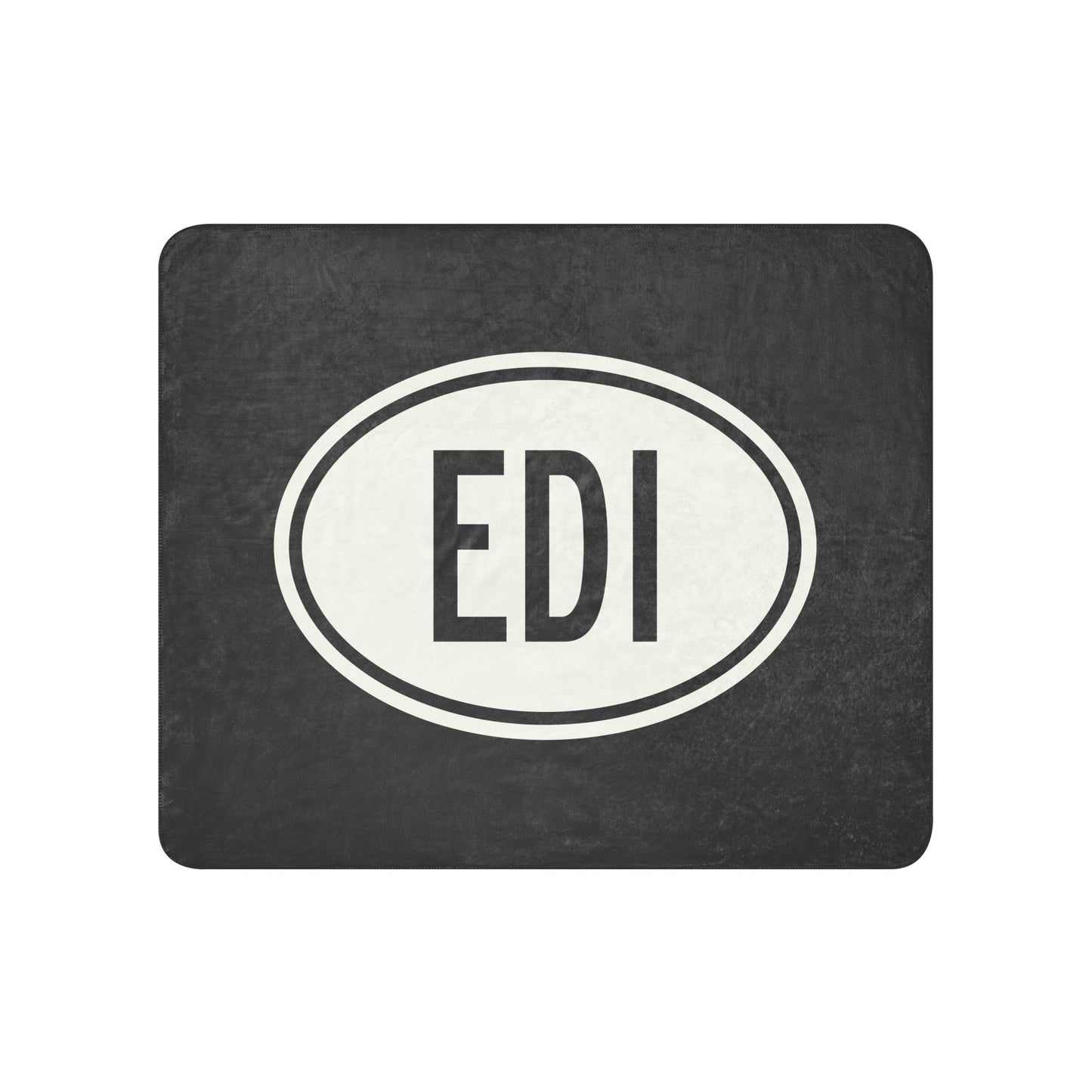 Unique Travel Gift Sherpa Blanket - White Oval • EDI Edinburgh Souvenir • YHM Designs - Image 01