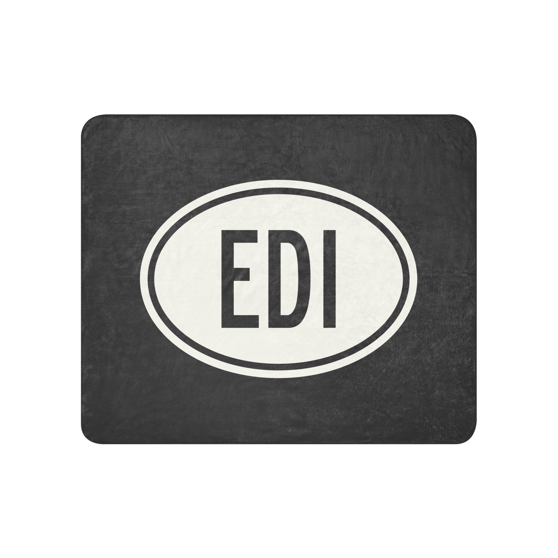 Unique Travel Gift Sherpa Blanket - White Oval • EDI Edinburgh Souvenir • YHM Designs - Image 01