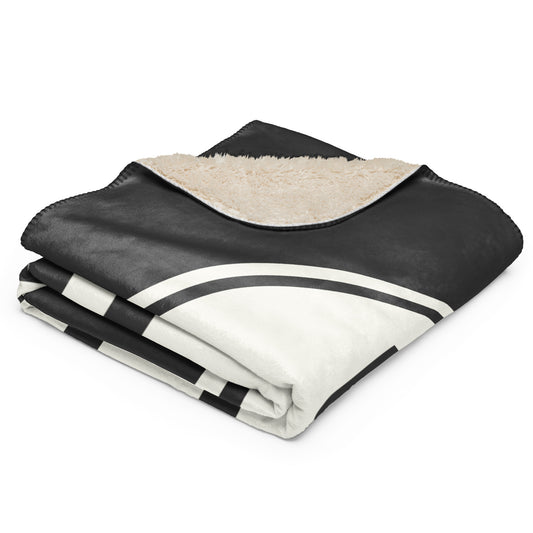 Unique Travel Gift Sherpa Blanket - White Oval • EDI Edinburgh • YHM Designs - Image 02