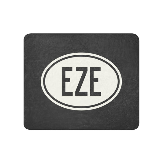 Unique Travel Gift Sherpa Blanket - White Oval • EZE Buenos Aires Souvenir • YHM Designs - Image 01