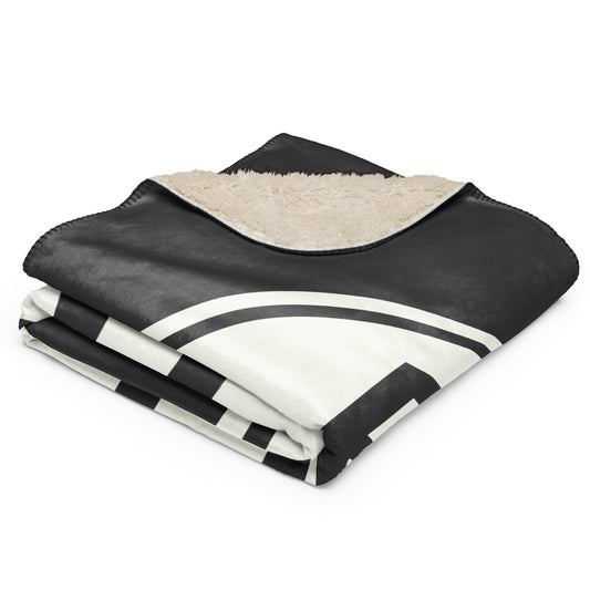 Unique Travel Gift Sherpa Blanket - White Oval • FCO Rome Souvenir • YHM Designs - Image 02