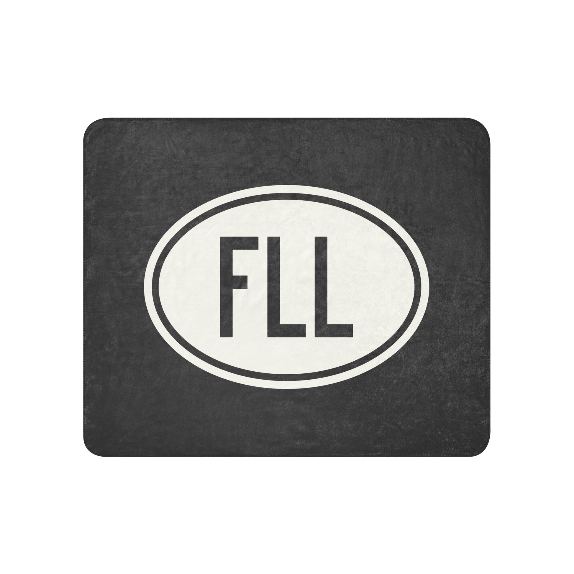 Unique Travel Gift Sherpa Blanket - White Oval • FLL Fort Lauderdale Souvenir • YHM Designs - Image 01