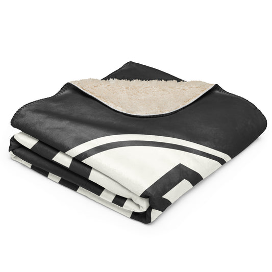 Unique Travel Gift Sherpa Blanket - White Oval • FRA Frankfurt Souvenir • YHM Designs - Image 02