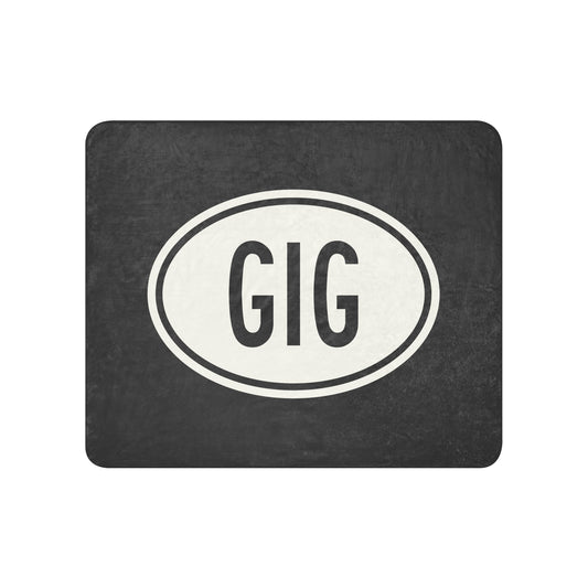 Unique Travel Gift Sherpa Blanket - White Oval • GIG Rio de Janeiro Souvenir • YHM Designs - Image 01