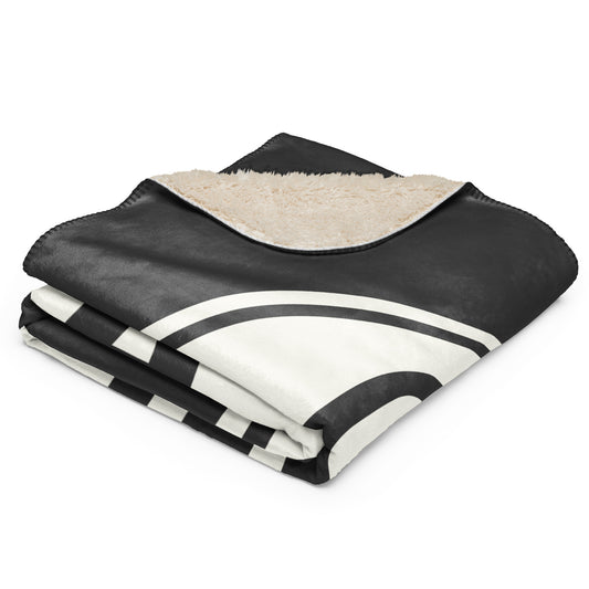 Unique Travel Gift Sherpa Blanket - White Oval • GLA Glasgow • YHM Designs - Image 02