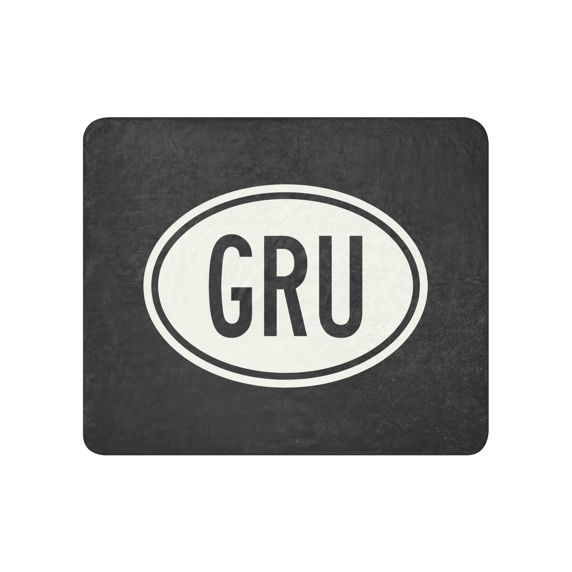 Unique Travel Gift Sherpa Blanket - White Oval • GRU Sao Paulo Souvenir • YHM Designs - Image 01
