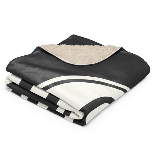 Unique Travel Gift Sherpa Blanket - White Oval • GRU Sao Paulo Souvenir • YHM Designs - Image 02