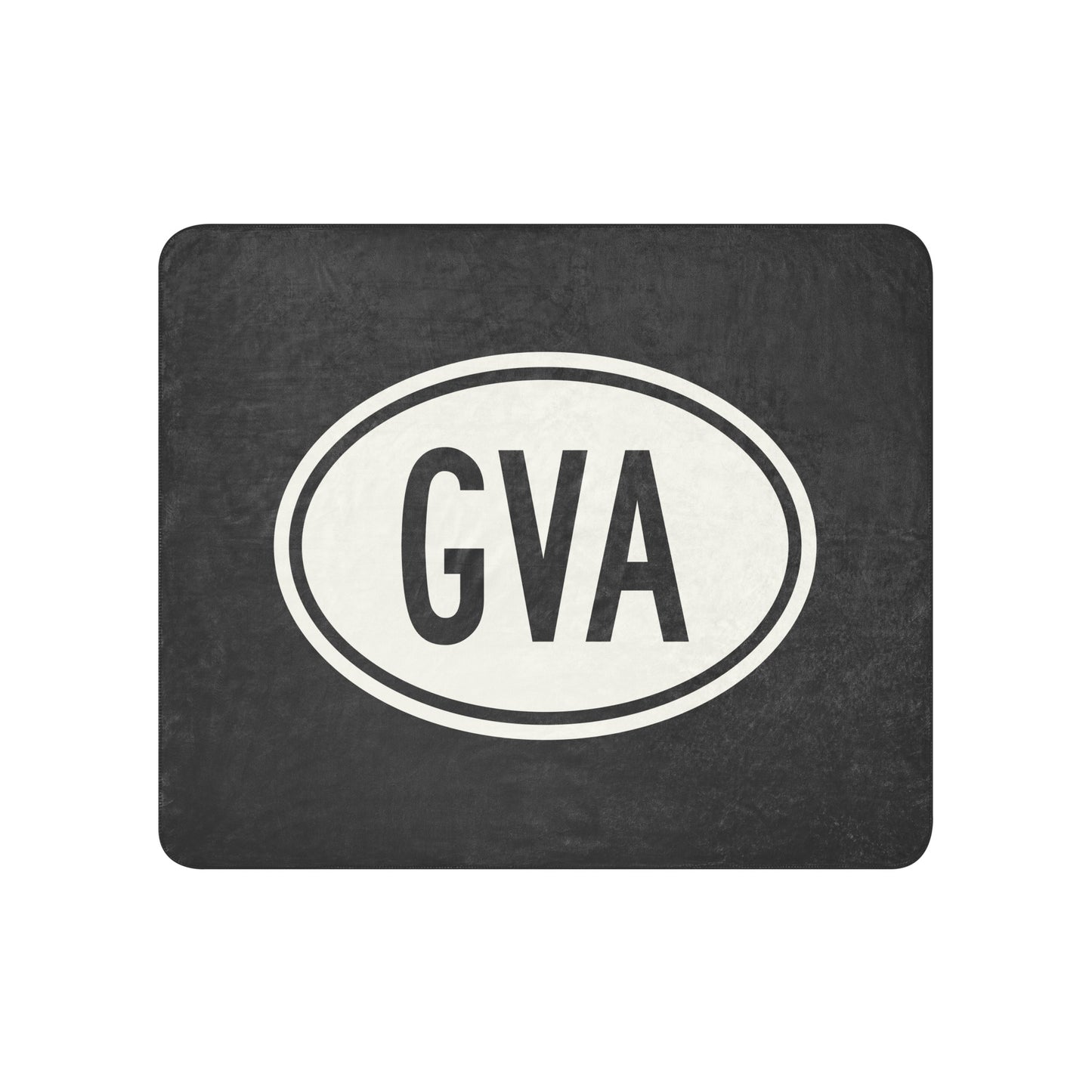 Unique Travel Gift Sherpa Blanket - White Oval • GVA Geneva Souvenir • YHM Designs - Image 01