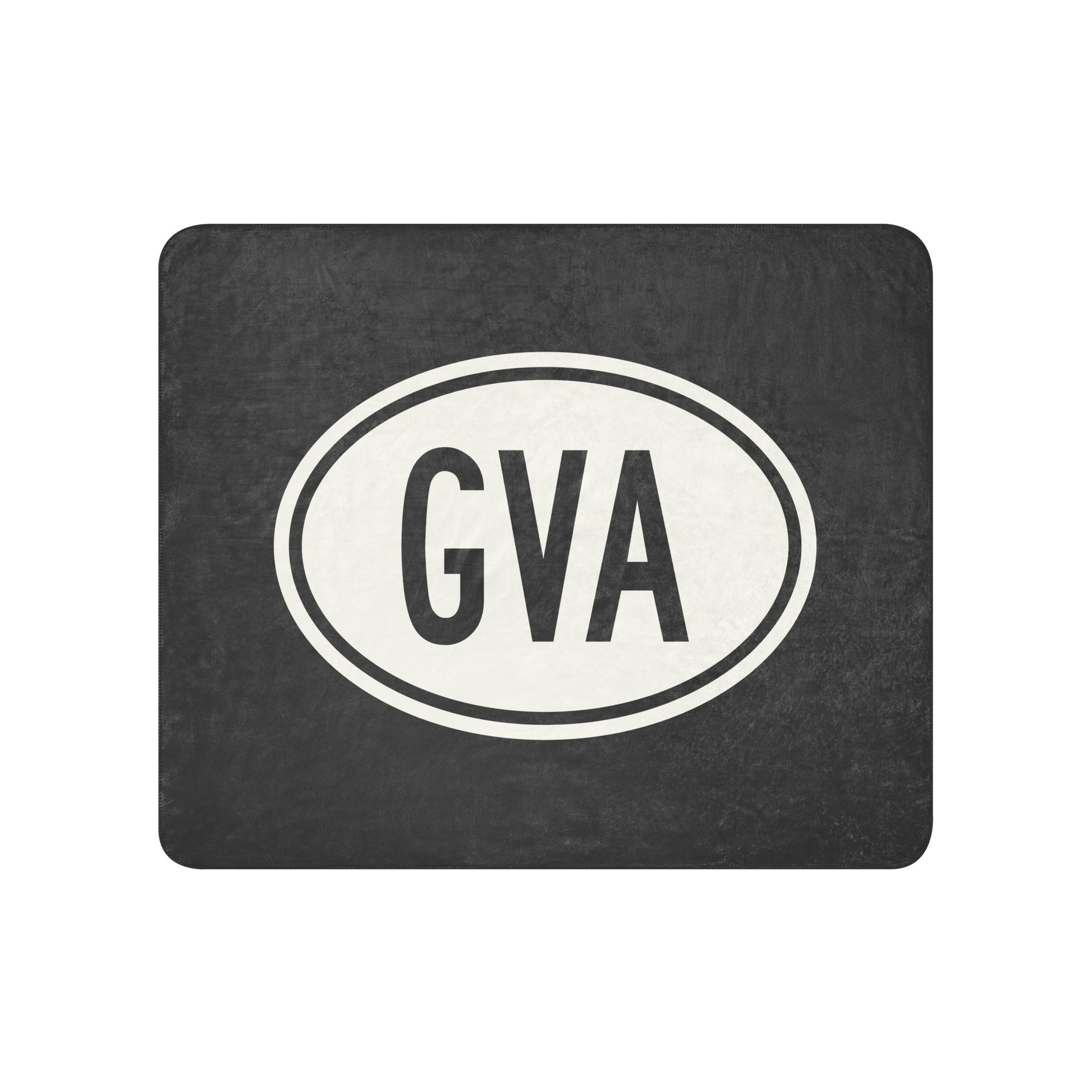Unique Travel Gift Sherpa Blanket - White Oval • GVA Geneva Souvenir • YHM Designs - Image 01