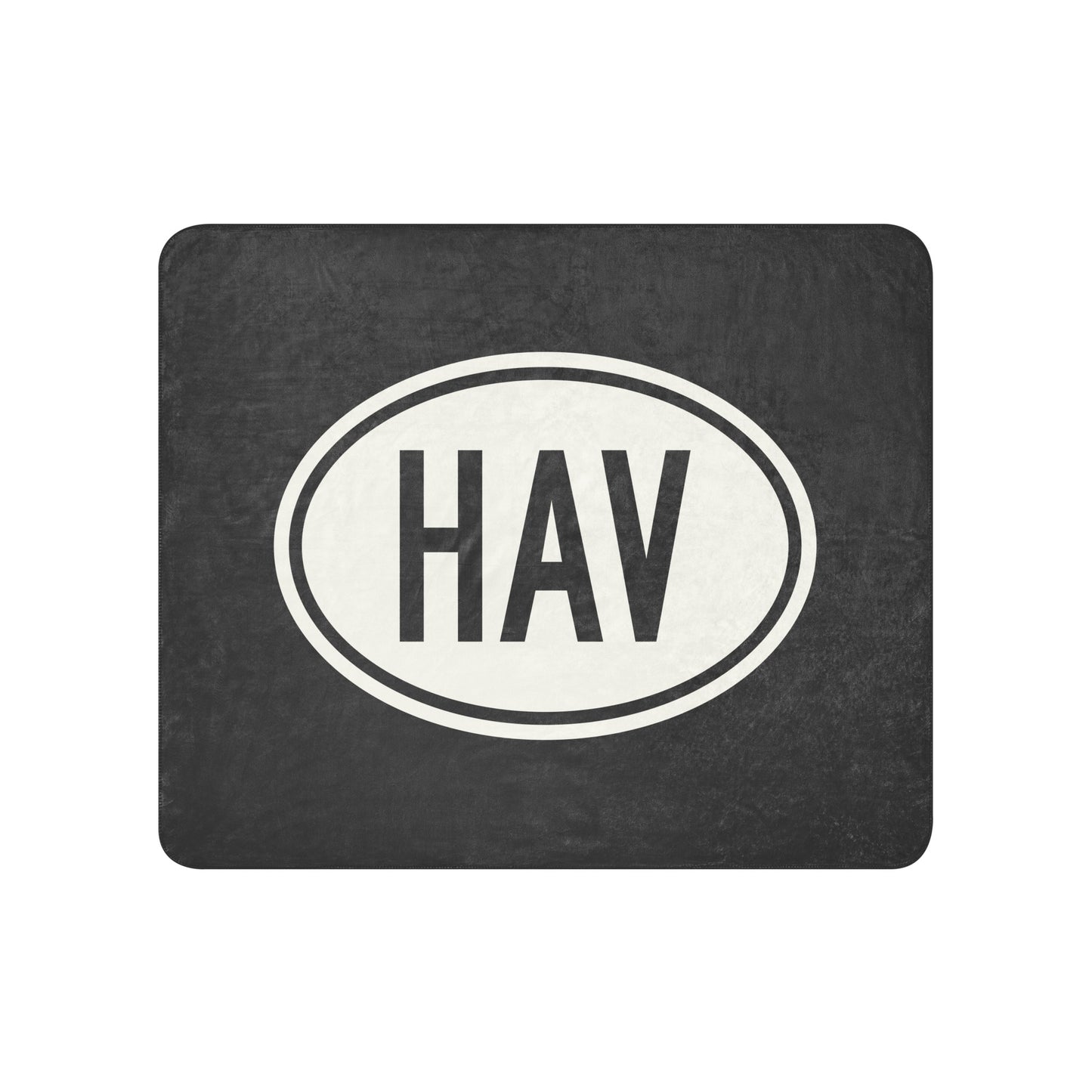 Unique Travel Gift Sherpa Blanket - White Oval • HAV Havana Souvenir • YHM Designs - Image 01