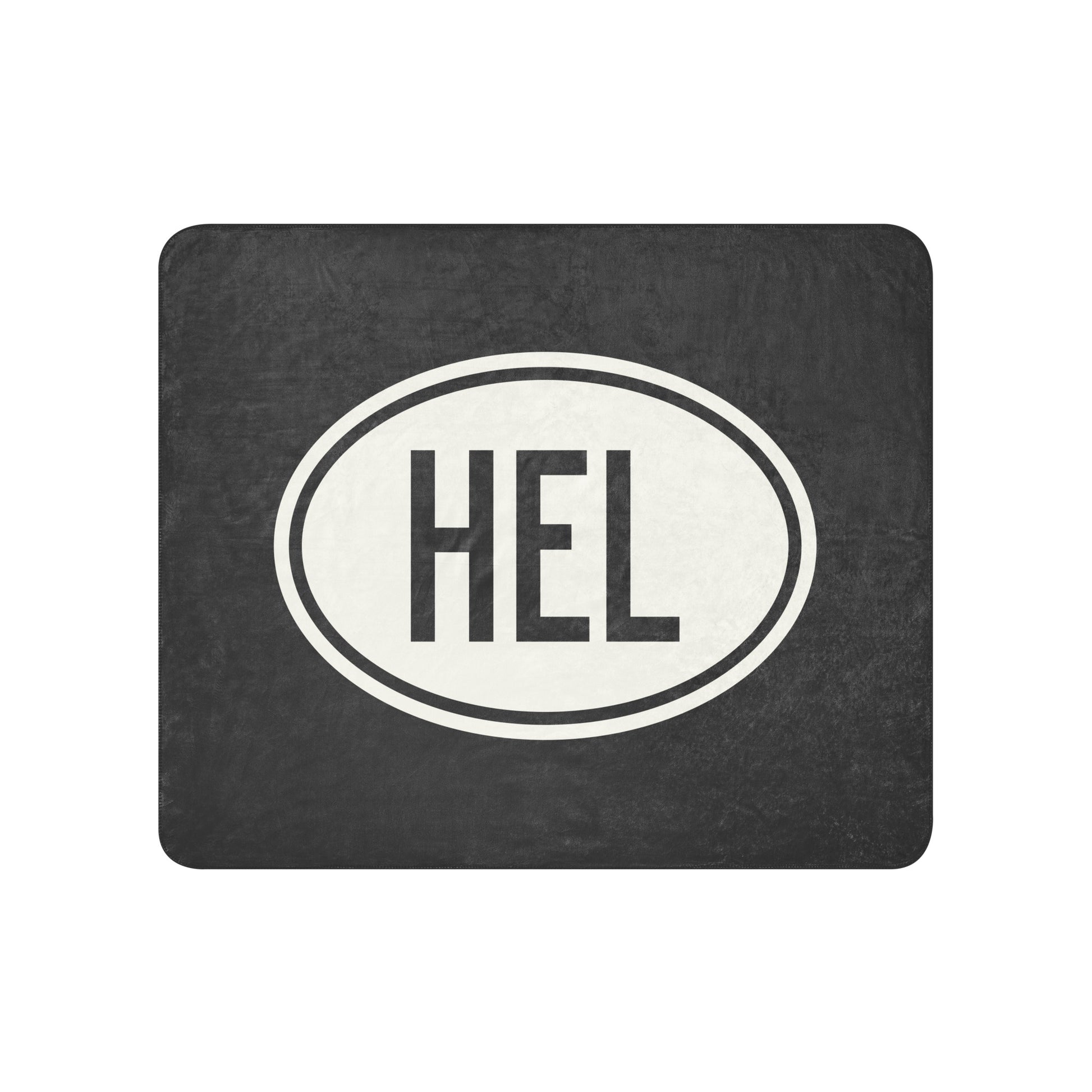 Unique Travel Gift Sherpa Blanket - White Oval • HEL Helsinki Souvenir • YHM Designs - Image 01