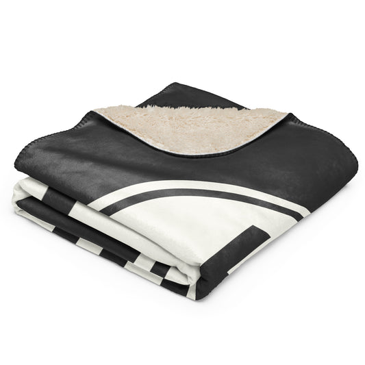 Unique Travel Gift Sherpa Blanket - White Oval • HEL Helsinki Souvenir • YHM Designs - Image 02