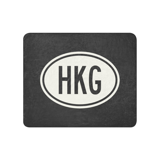Unique Travel Gift Sherpa Blanket - White Oval • HKG Hong Kong • YHM Designs - Image 01