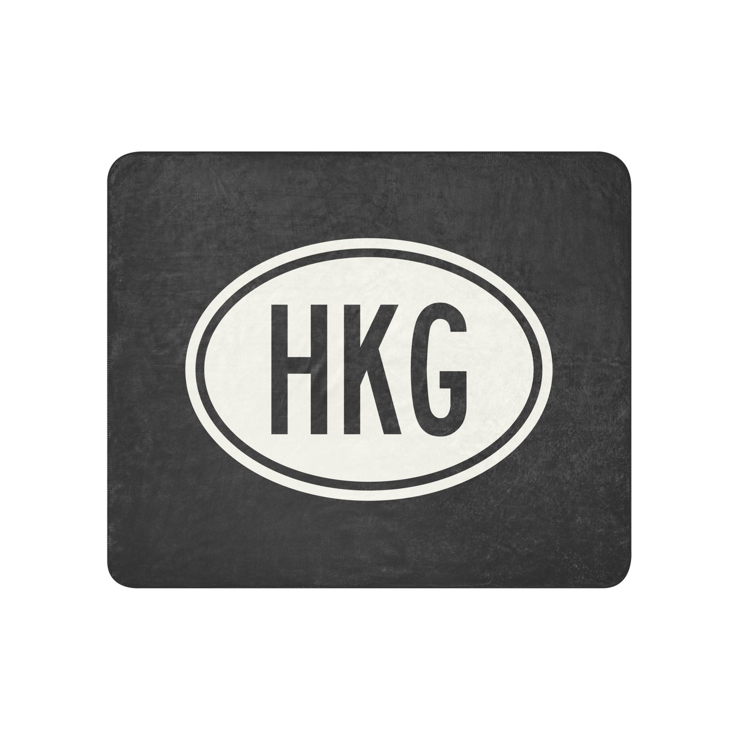 Unique Travel Gift Sherpa Blanket - White Oval • HKG Hong Kong Souvenir • YHM Designs - Image 01