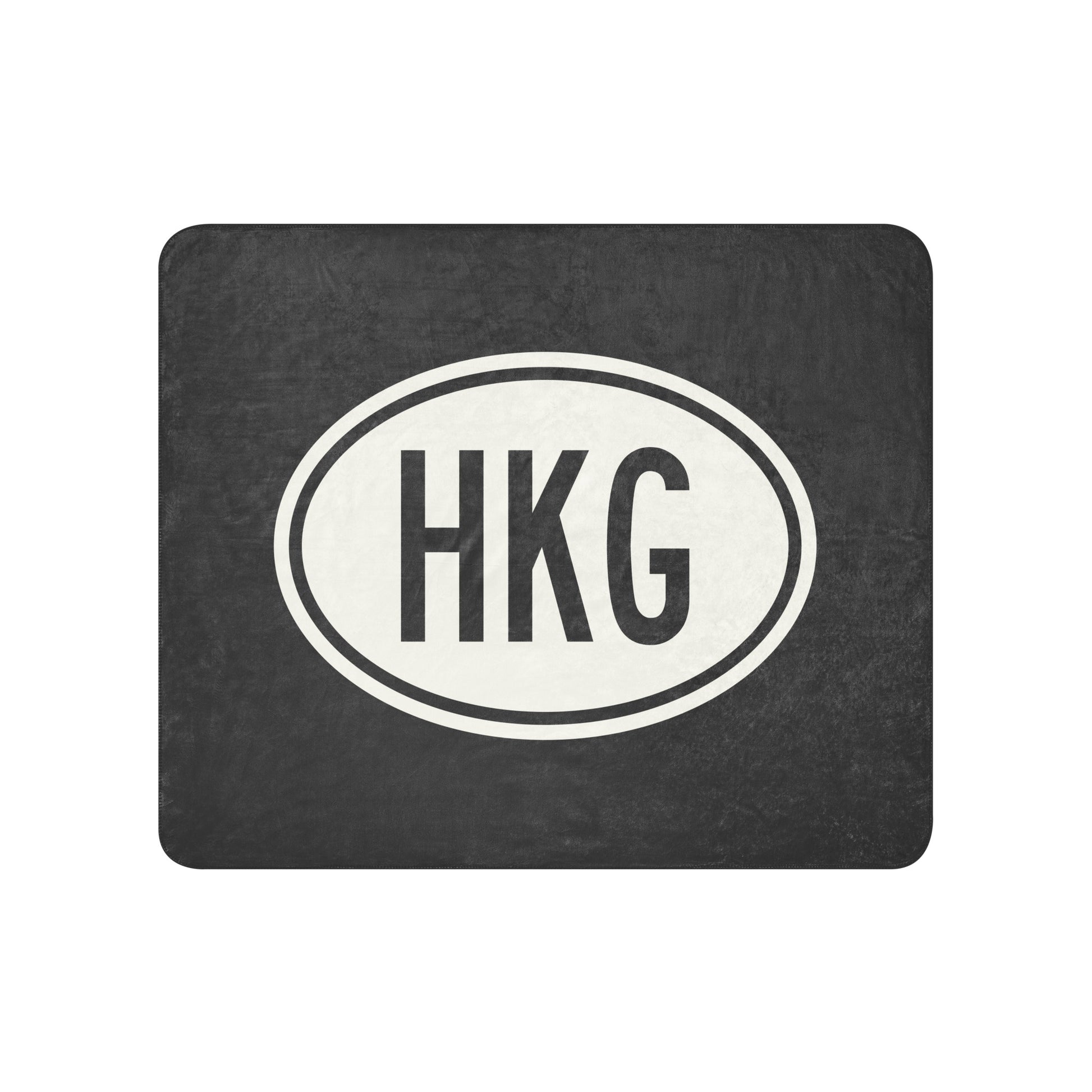 Unique Travel Gift Sherpa Blanket - White Oval • HKG Hong Kong Souvenir • YHM Designs - Image 01