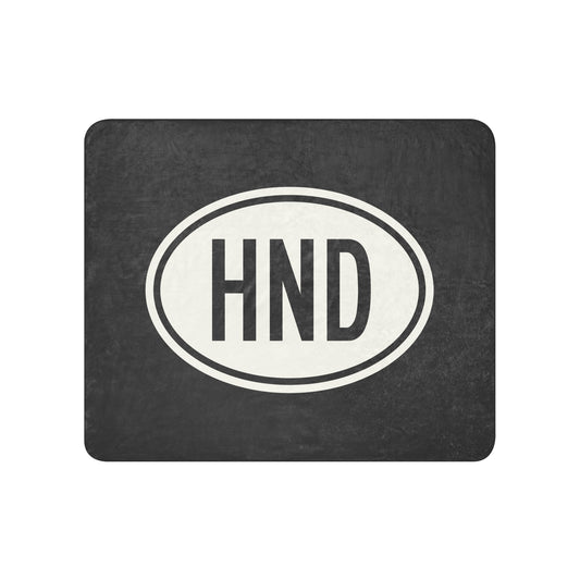 Unique Travel Gift Sherpa Blanket - White Oval • HND Tokyo Souvenir • YHM Designs - Image 01