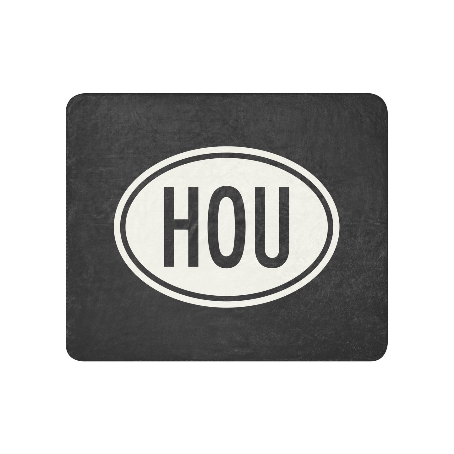 HOU Houston Sherpa Blanket • Eclipse Grey with Oval Car Sticker Design • YHM Designs - Image 01