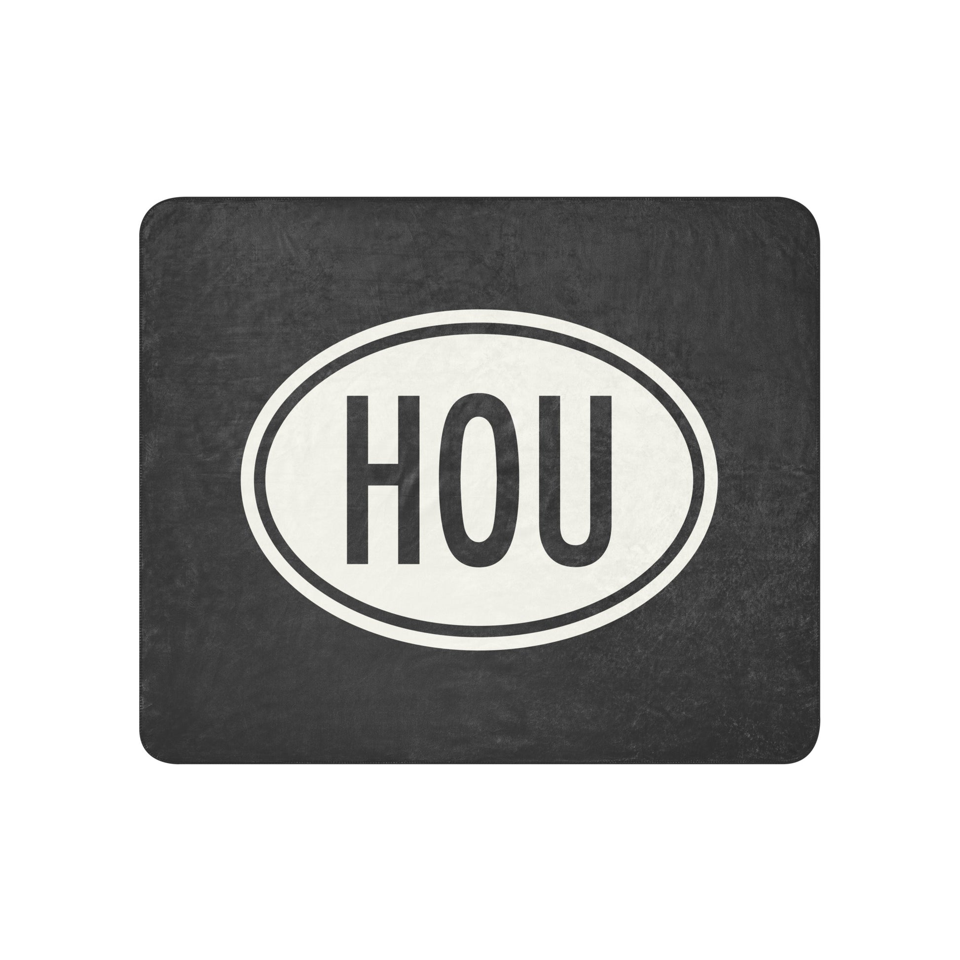 HOU Houston Sherpa Blanket • Eclipse Grey with Oval Car Sticker Design • YHM Designs - Image 01