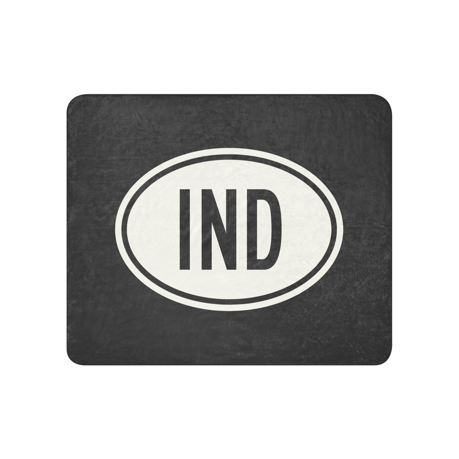 Unique Travel Gift Sherpa Blanket - White Oval • IND Indianapolis Souvenir • YHM Designs - Image 01