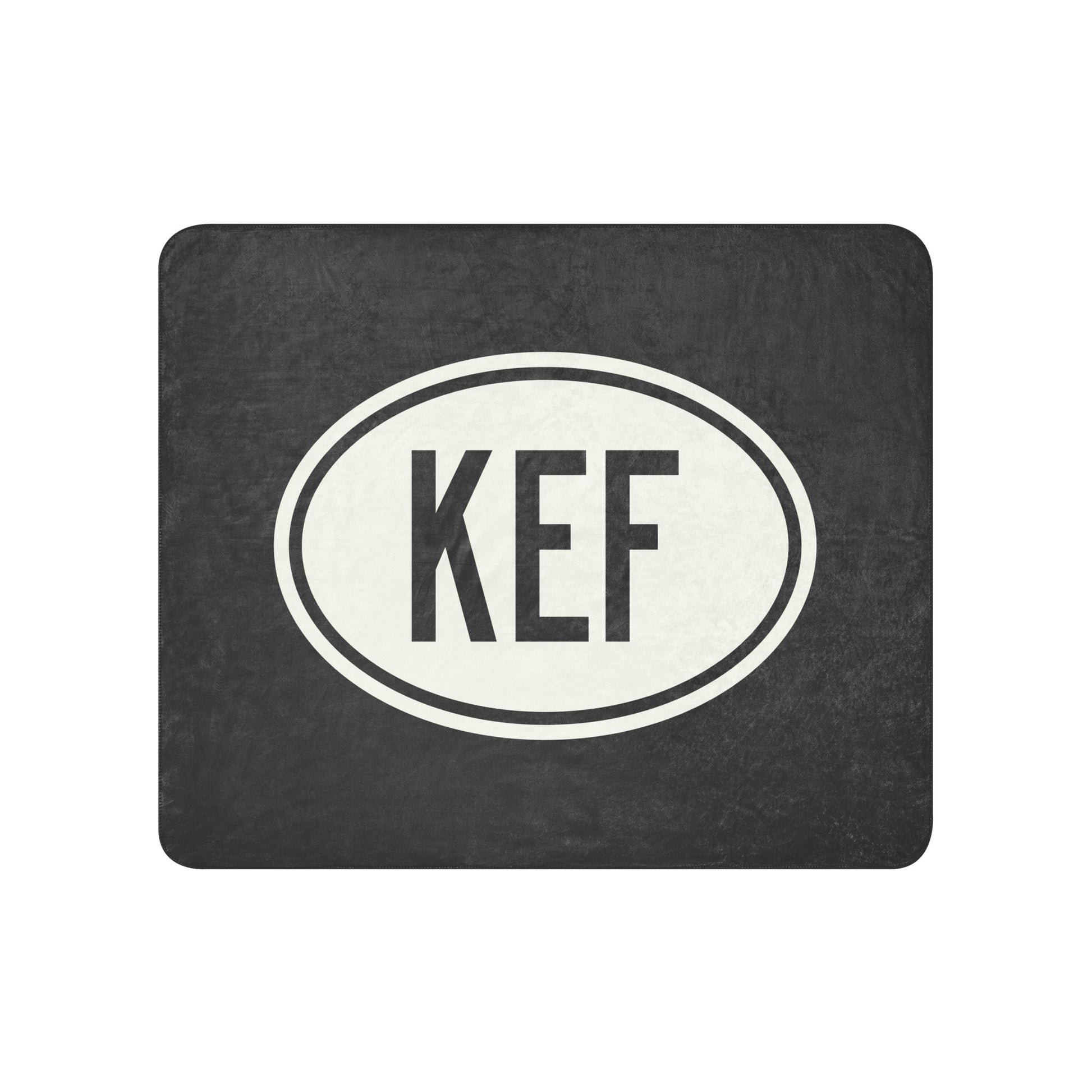 Unique Travel Gift Sherpa Blanket - White Oval • KEF Reykjavik Souvenir • YHM Designs - Image 01