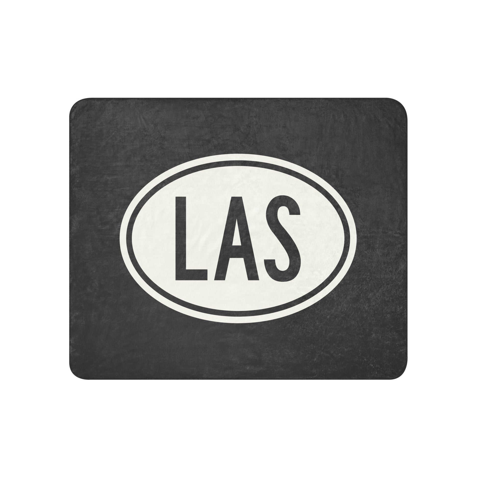 Unique Travel Gift Sherpa Blanket - White Oval • LAS Las Vegas • YHM Designs - Image 01