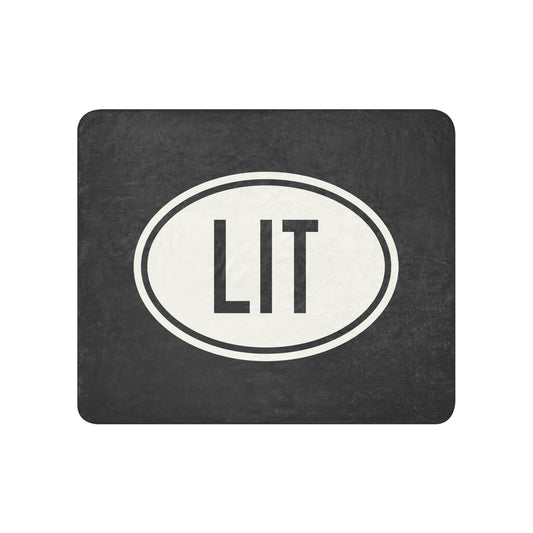 Unique Travel Gift Sherpa Blanket - White Oval • LIT Little Rock Souvenir • YHM Designs - Image 01
