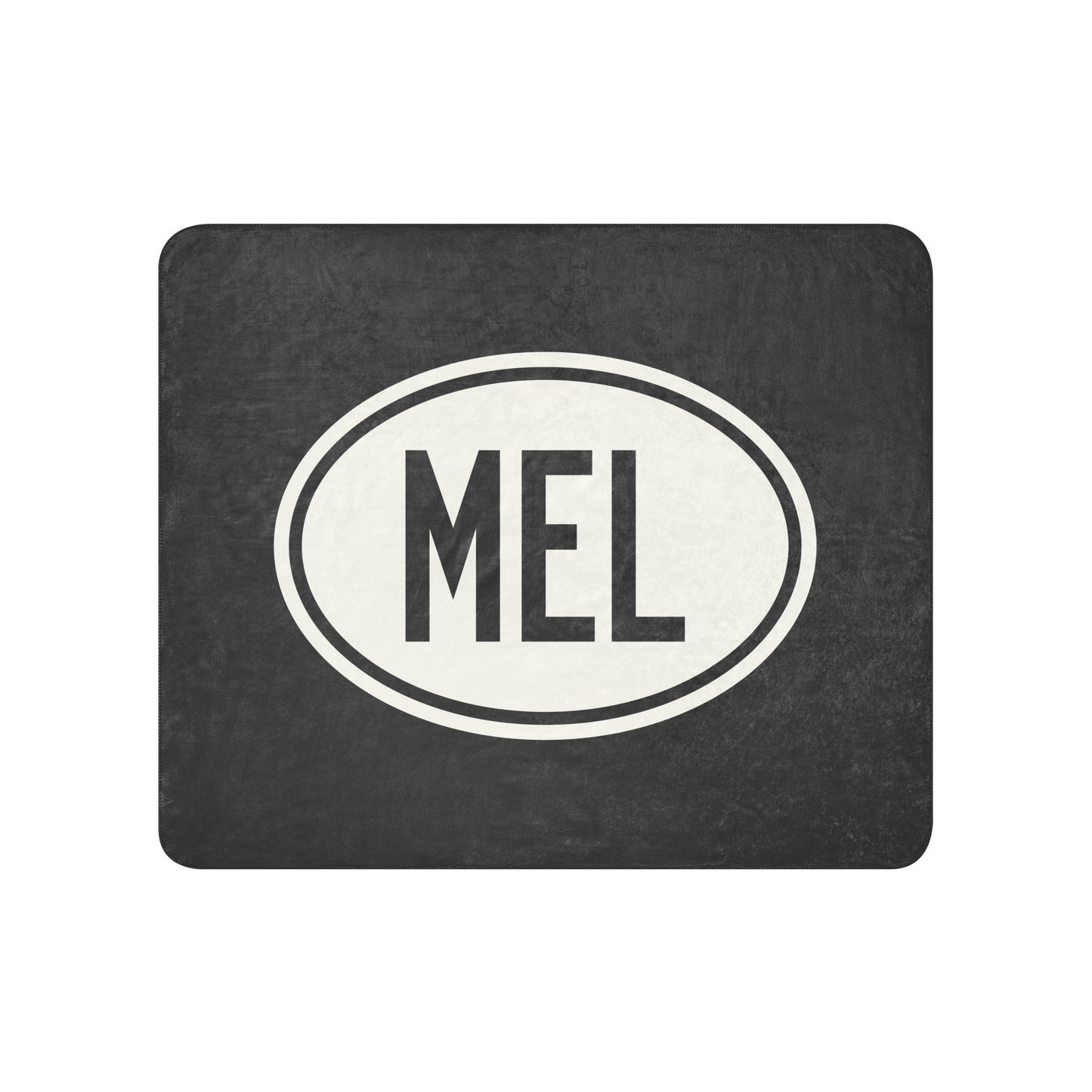 Unique Travel Gift Sherpa Blanket - White Oval • MEL Melbourne Souvenir • YHM Designs - Image 01