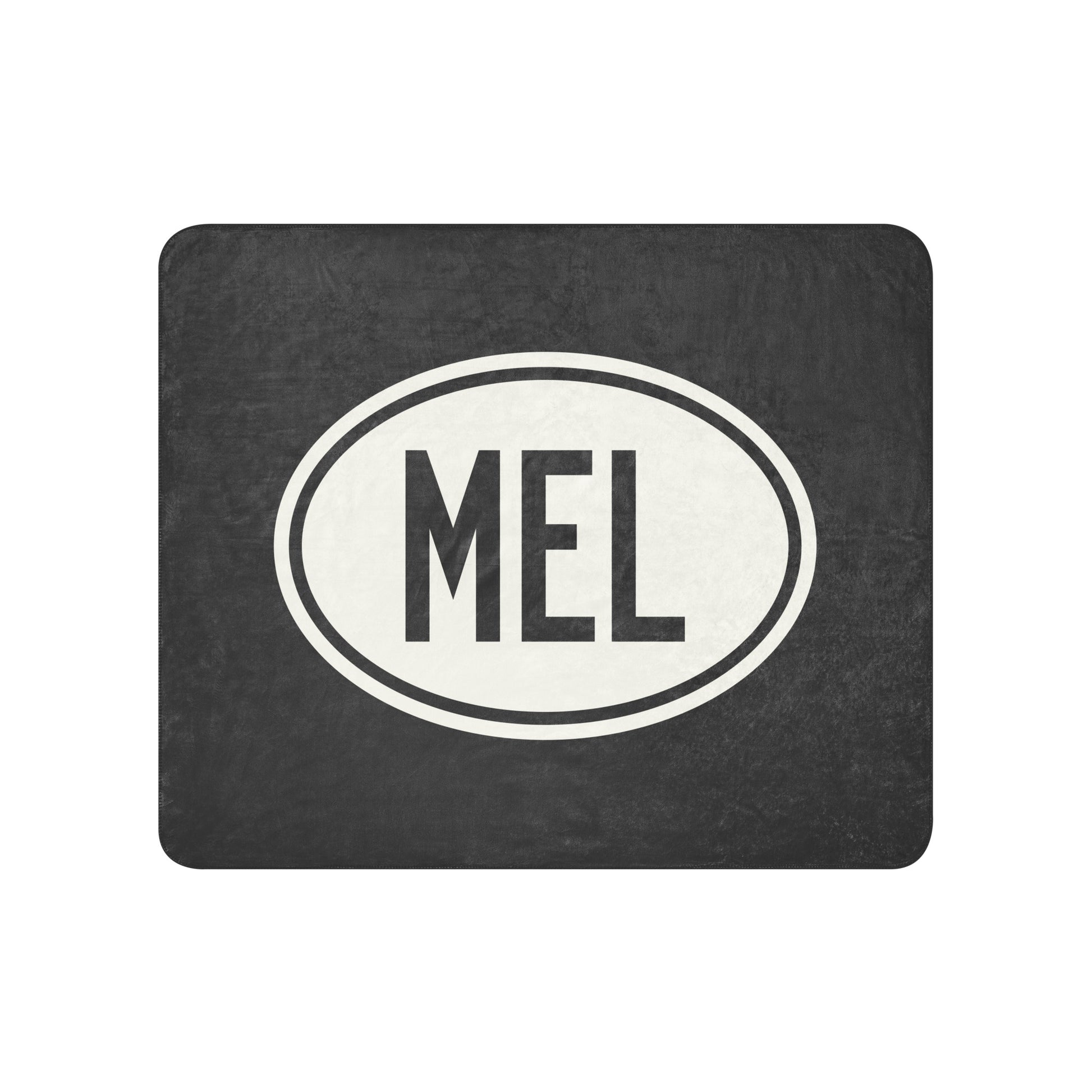 Unique Travel Gift Sherpa Blanket - White Oval • MEL Melbourne Souvenir • YHM Designs - Image 01