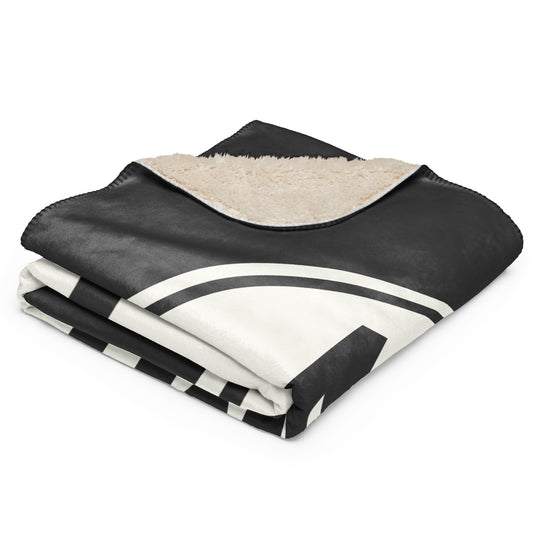 Unique Travel Gift Sherpa Blanket - White Oval • MEL Melbourne • YHM Designs - Image 02