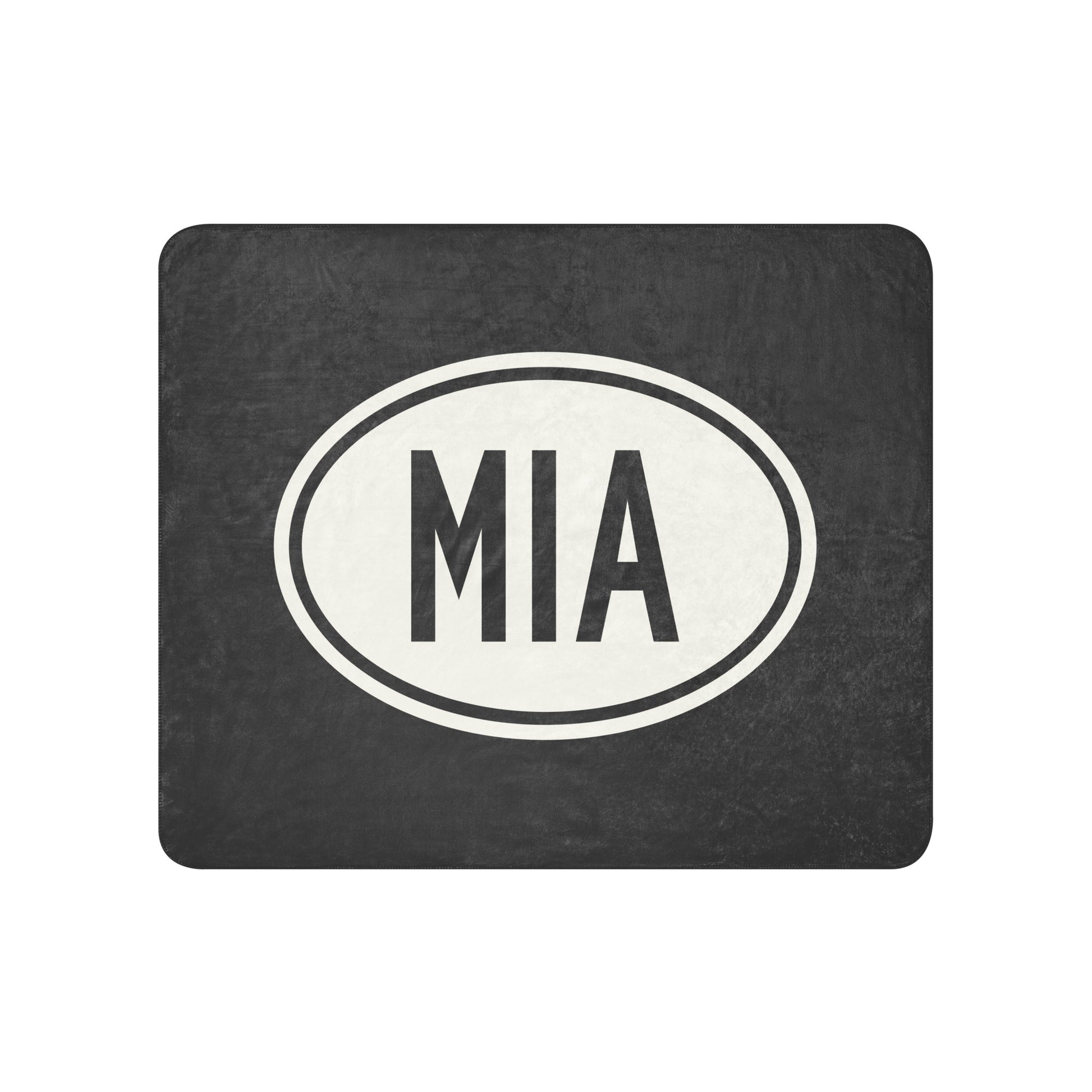 Unique Travel Gift Sherpa Blanket - White Oval • MIA Miami • YHM Designs - Image 01