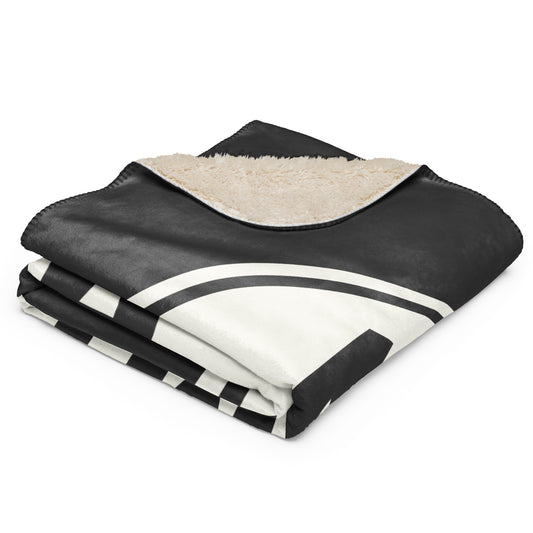 Unique Travel Gift Sherpa Blanket - White Oval • MIA Miami • YHM Designs - Image 02