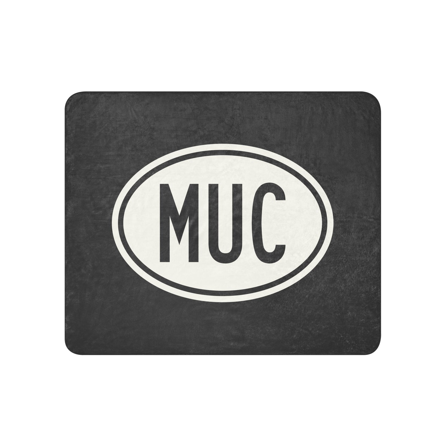 Unique Travel Gift Sherpa Blanket - White Oval • MUC Munich Souvenir • YHM Designs - Image 01