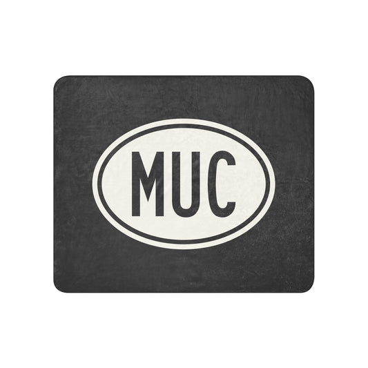 Unique Travel Gift Sherpa Blanket - White Oval • MUC Munich Souvenir • YHM Designs - Image 01