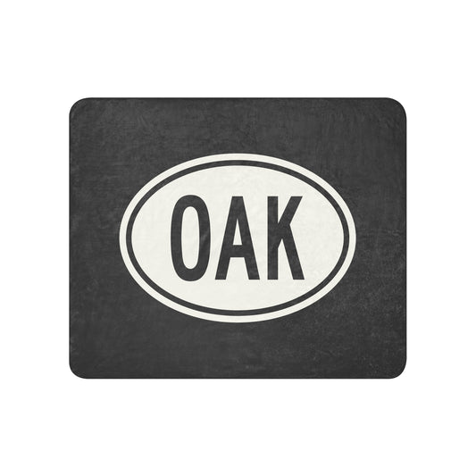 Unique Travel Gift Sherpa Blanket - White Oval • OAK Oakland • YHM Designs - Image 01