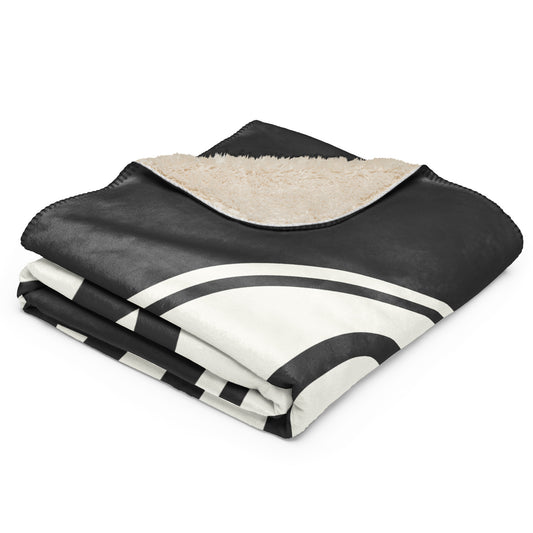 Unique Travel Gift Sherpa Blanket - White Oval • OAK Oakland • YHM Designs - Image 02