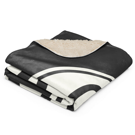 Unique Travel Gift Sherpa Blanket - White Oval • OSA Osaka • YHM Designs - Image 02