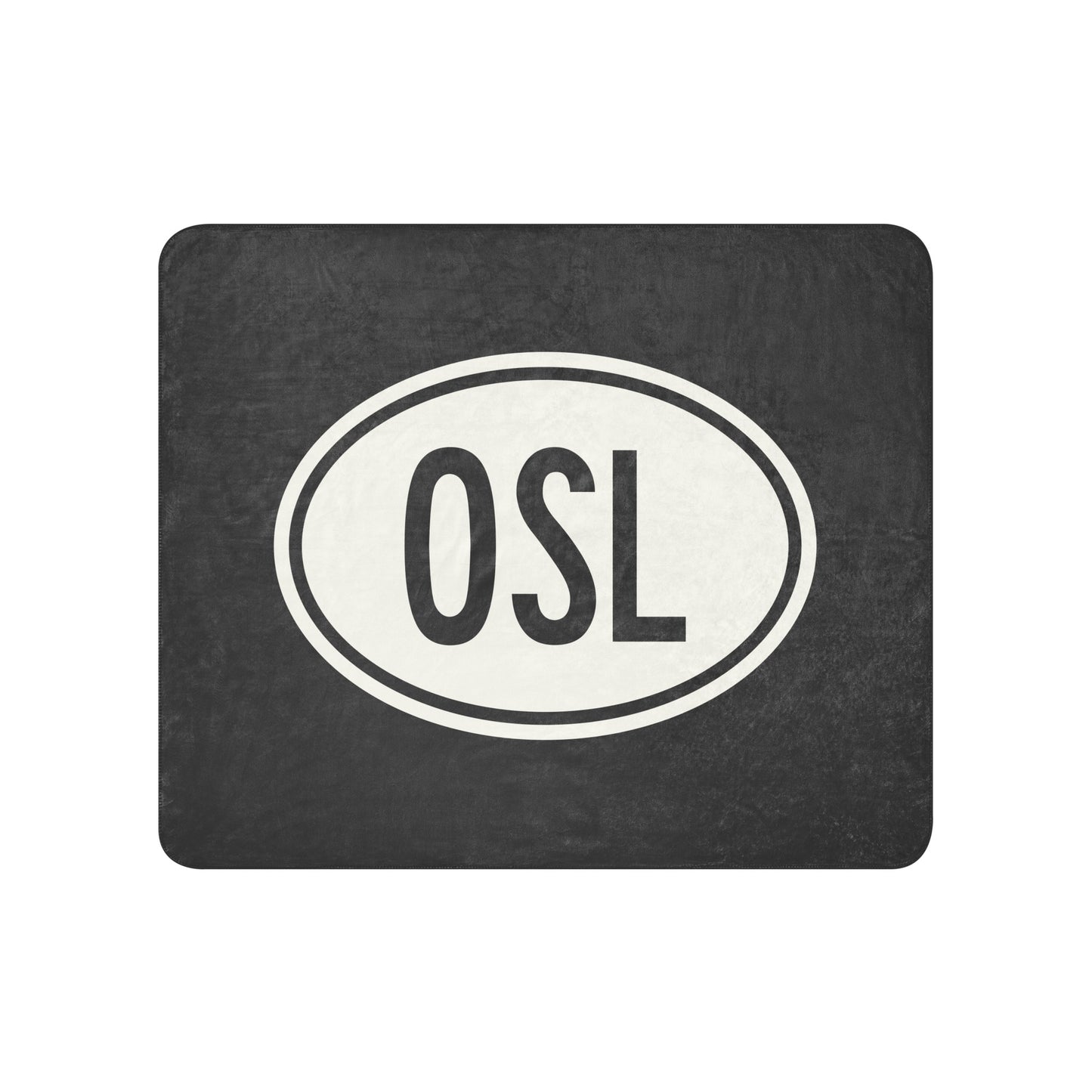 Unique Travel Gift Sherpa Blanket - White Oval • OSL Oslo Souvenir • YHM Designs - Image 01