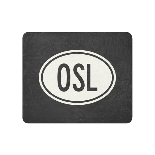 Unique Travel Gift Sherpa Blanket - White Oval • OSL Oslo Souvenir • YHM Designs - Image 01