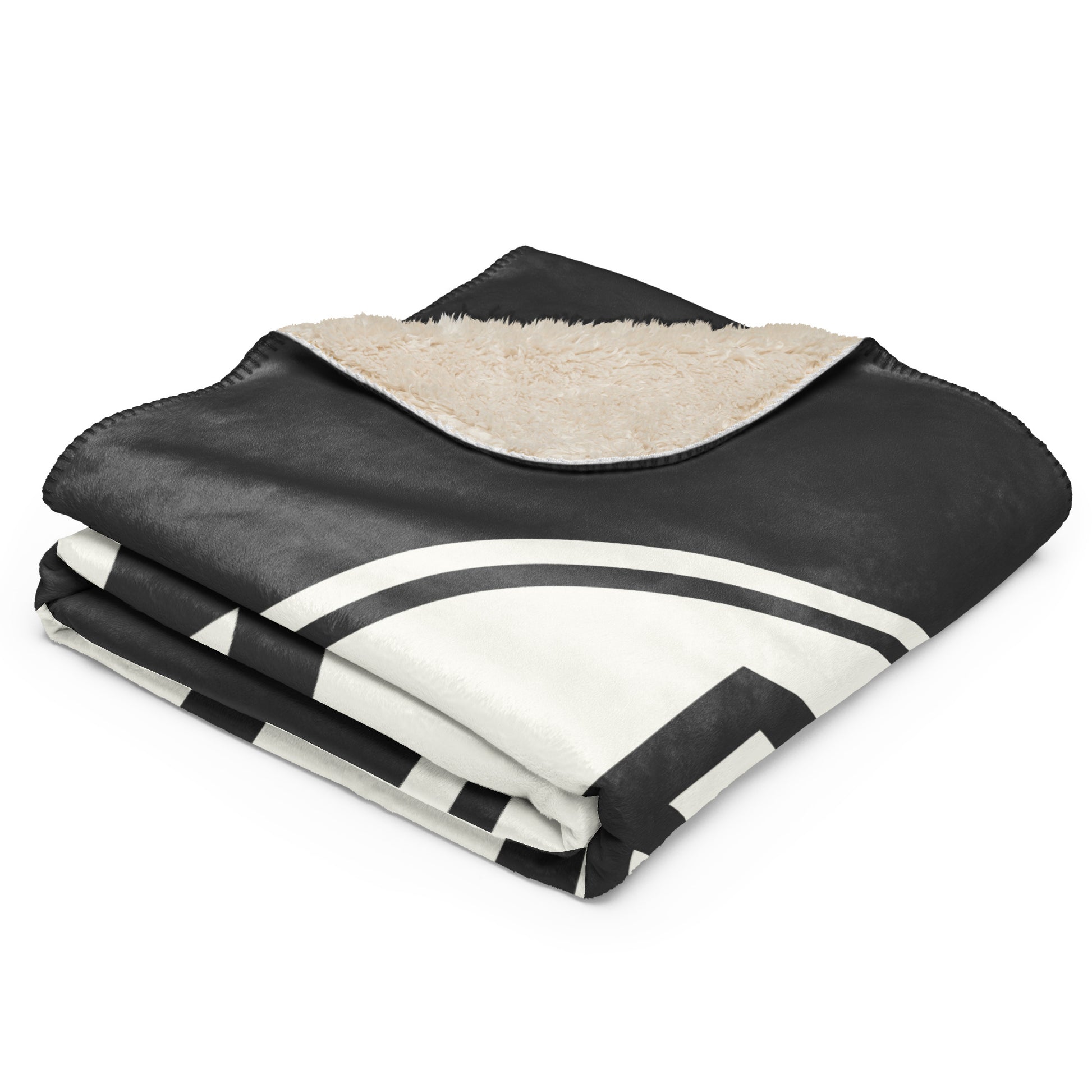 Unique Travel Gift Sherpa Blanket - White Oval • PEK Beijing • YHM Designs - Image 02