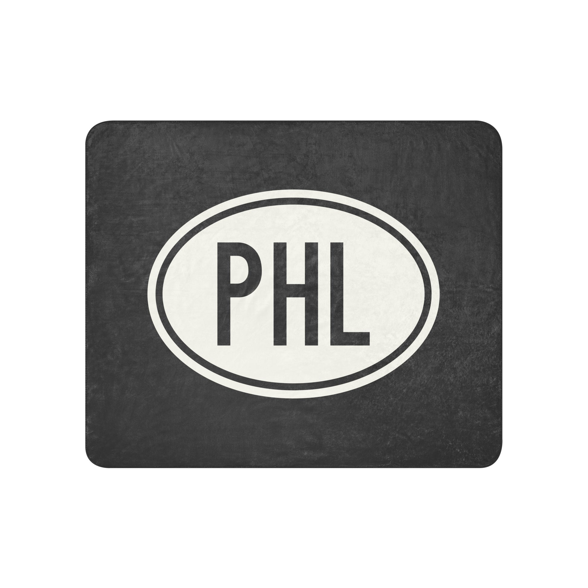 Unique Travel Gift Sherpa Blanket - White Oval • PHL Philadelphia • YHM Designs - Image 01