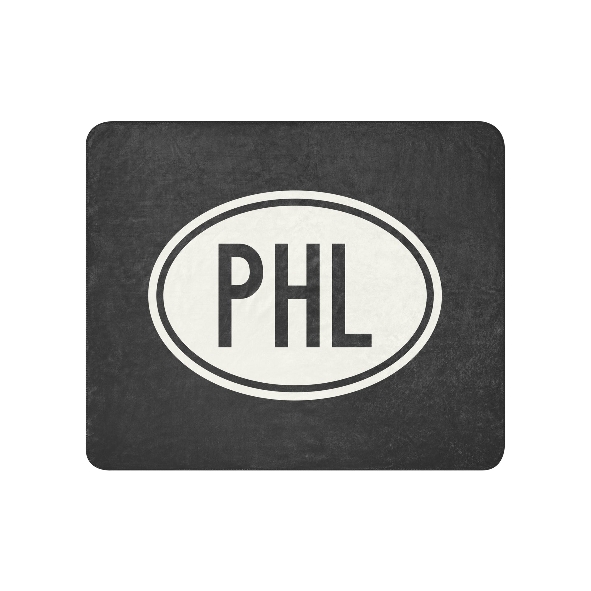 Unique Travel Gift Sherpa Blanket - White Oval • PHL Philadelphia Souvenir • YHM Designs - Image 01