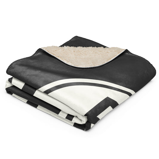 Unique Travel Gift Sherpa Blanket - White Oval • PHL Philadelphia • YHM Designs - Image 02