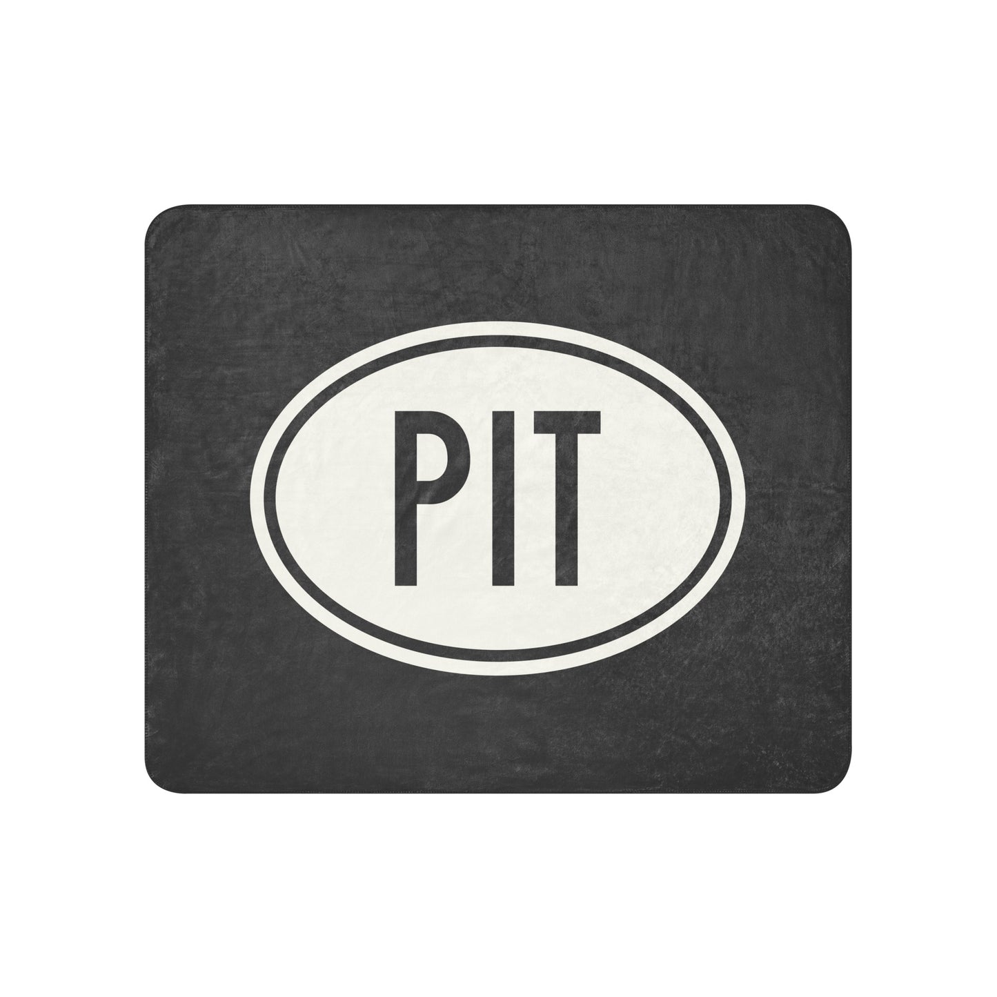 Unique Travel Gift Sherpa Blanket - White Oval • PIT Pittsburgh Souvenir • YHM Designs - Image 01