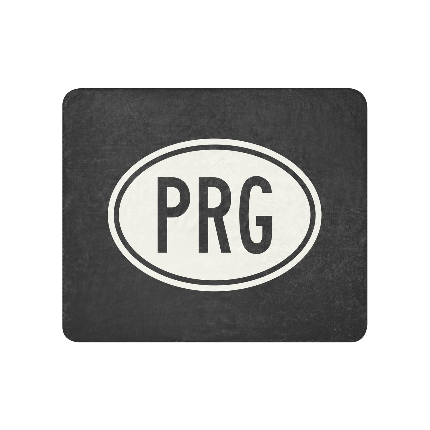 Unique Travel Gift Sherpa Blanket - White Oval • PRG Prague Souvenir • YHM Designs - Image 01
