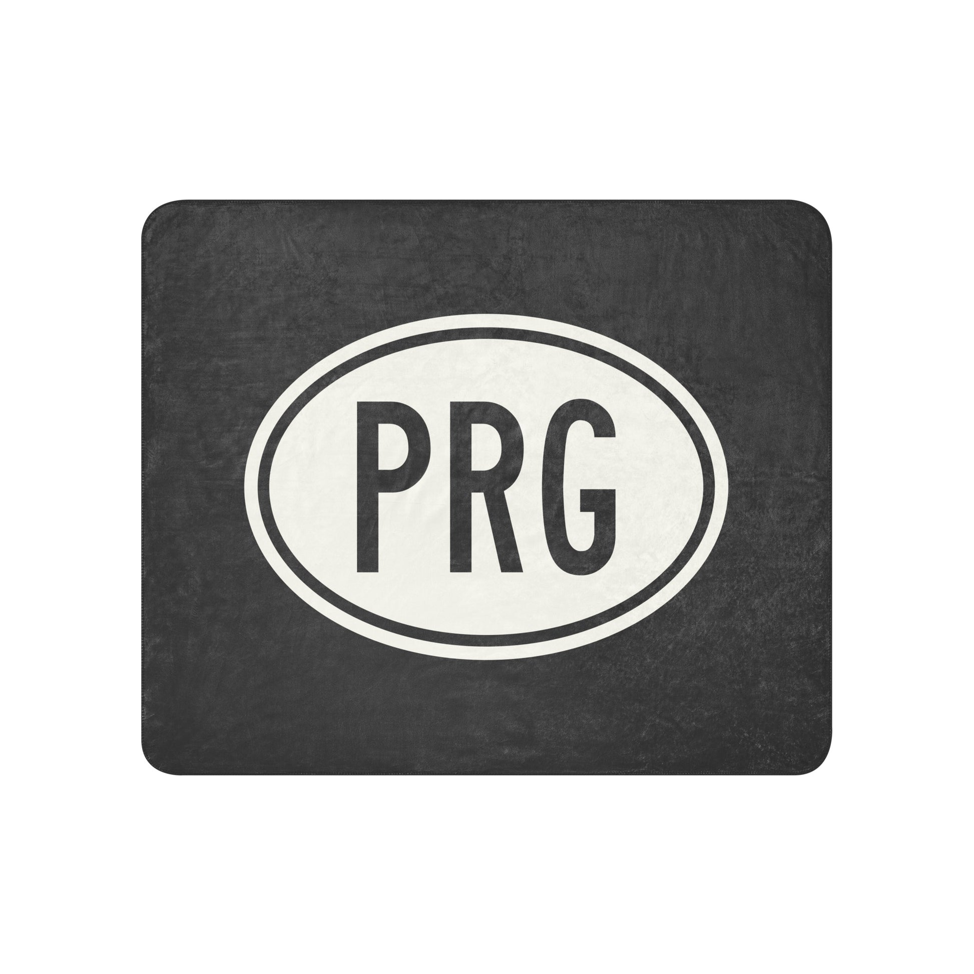 Unique Travel Gift Sherpa Blanket - White Oval • PRG Prague Souvenir • YHM Designs - Image 01