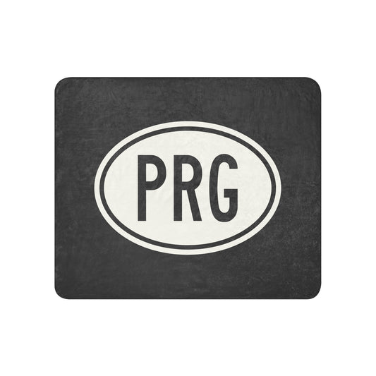 Unique Travel Gift Sherpa Blanket - White Oval • PRG Prague Souvenir • YHM Designs - Image 01