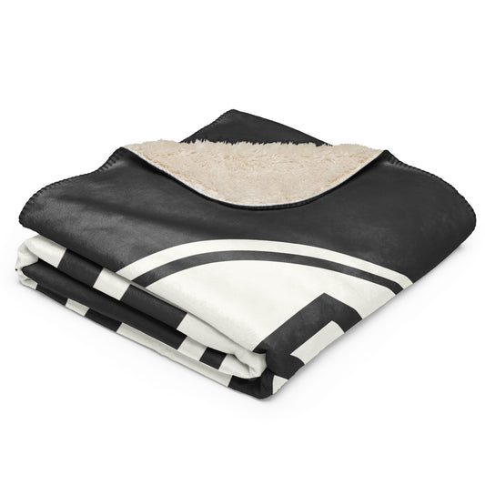 Unique Travel Gift Sherpa Blanket - White Oval • PRG Prague • YHM Designs - Image 02