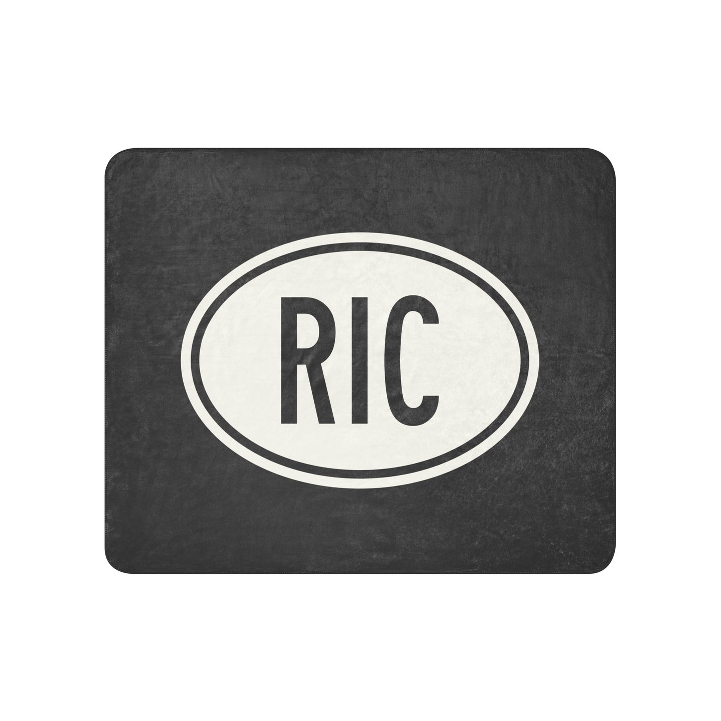 RIC Richmond Sherpa Blanket • Eclipse Grey with Oval Car Sticker Design • YHM Designs - Image 01